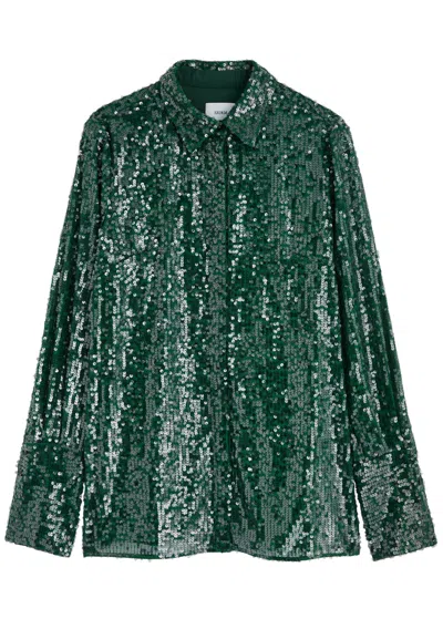 ERDEM ERDEM SEQUIN-EMBELLISHED CHIFFON SHIRT