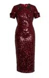 Erdem Sequined Cocktail Dress In Red