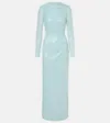 Erdem Vine Sequin-embellished Gown In Blue