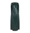 Erdem Sequin-embellished Cape-effect Chiffon Gown In Green