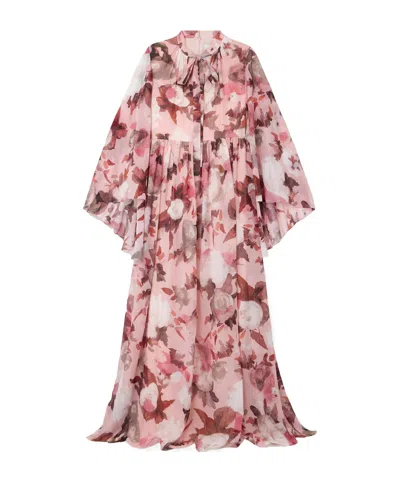 Erdem Shawl-style Floral Print Dress In Pink