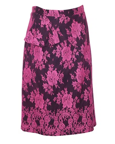 Erdem Shawna Floral Lace Skirt In Pink Viscose