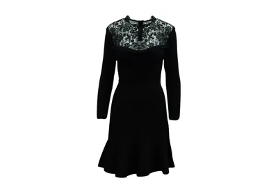 Erdem Short Dress With Lace Panel In Black Viscose