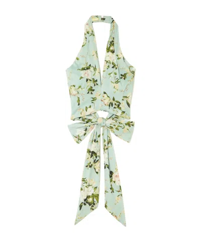 Erdem Short Halter Top In Transparent