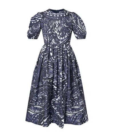 ERDEM SHORT SLEEVE A LINE MIDI DRESS