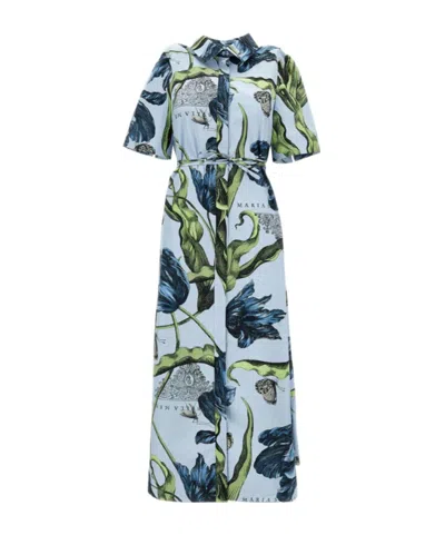 Erdem Short Sleeve Dress In Blue