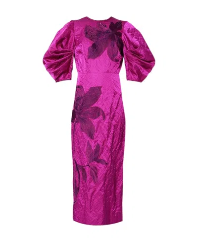 Erdem Short Sleeve Dress In Purple