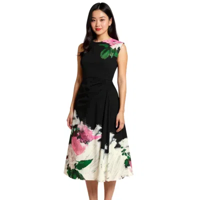 Erdem Short Sleeve Midi Dress In Black