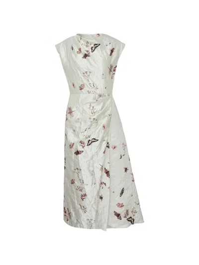 Erdem Short-sleeve Midi Dress In White