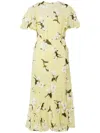 Erdem Embellished Chiffon Midi Dress In Yellow