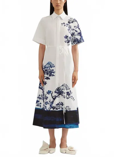 Erdem Printed Organic Cotton-poplin Shirt Dress In White