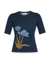 Erdem Floral Jacquard Sweater In Blue
