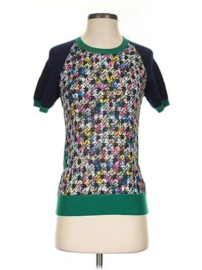 Erdem Short Sleeve Top Green Crew Neck Tops