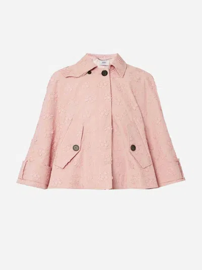 Erdem Cropped Trench Coat In Pink