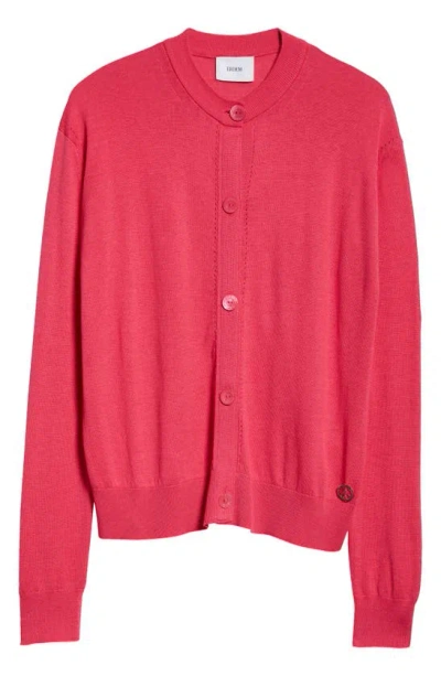 Erdem Silk & Cotton Convertible Cardigan In Hot Pink