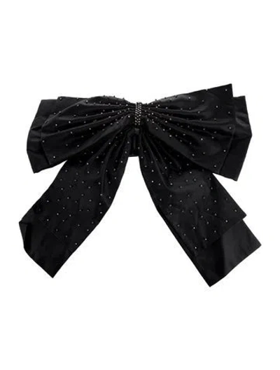 Pre-owned Erdem Silk Bow Accents Waist Belt In Black