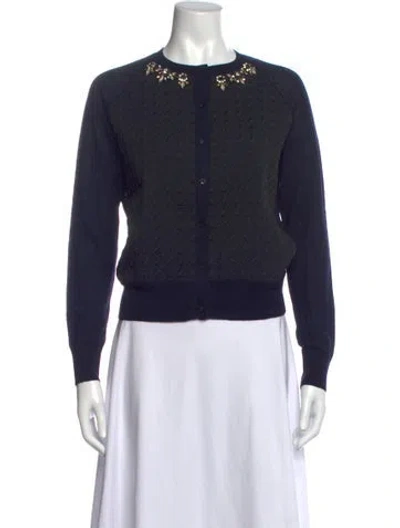 Pre-owned Erdem Silk Crew Neck Sweater In Black