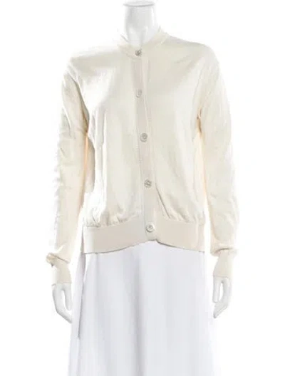 Pre-owned Erdem Silk Crew Neck Sweater In White