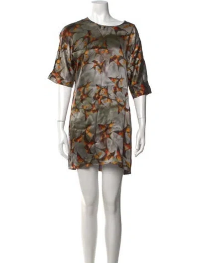 Pre-owned Erdem Silk Dress In Grey