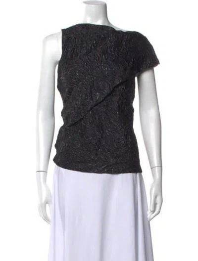 Pre-owned Erdem Silk Floral Print Blouse In Black
