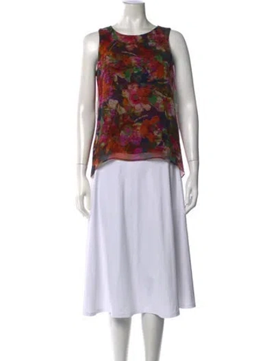 Pre-owned Erdem Silk Floral Print Blouse In Black