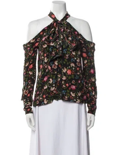 Pre-owned Erdem Silk Floral Print Blouse In Multi