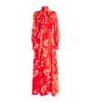 Erdem Draped Silk Voile Gown In Red