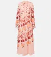 Erdem Tie-detailed Floral-print Silk-georgette Gown In Pink