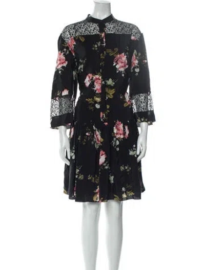 Pre-owned Erdem Silk Knee-length Dress In Black