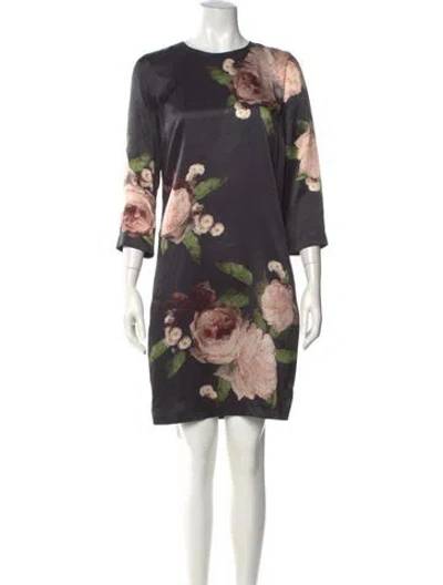 Pre-owned Erdem Silk Knee-length Dress In Black