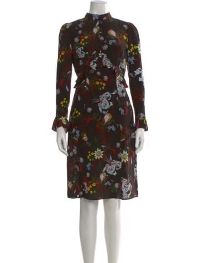 Pre-owned Erdem Silk Knee-length Dress In Black