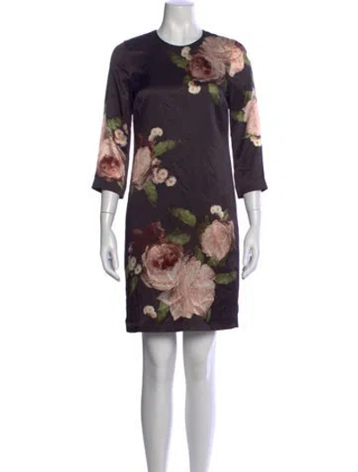 Pre-owned Erdem Silk Knee-length Dress In Black