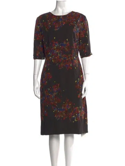 Pre-owned Erdem Silk Knee-length Dress In Black