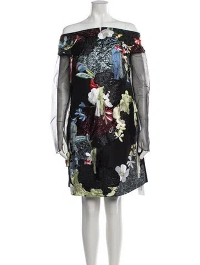 Pre-owned Erdem Silk Knee-length Dress In Black