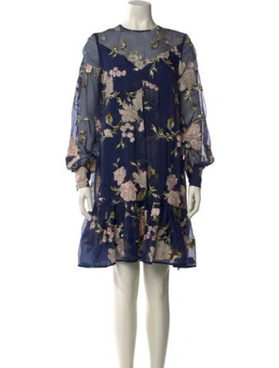 Pre-owned Erdem Silk Knee-length Dress In Blue