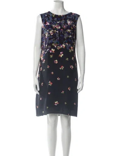 Pre-owned Erdem Silk Knee-length Dress In Blue