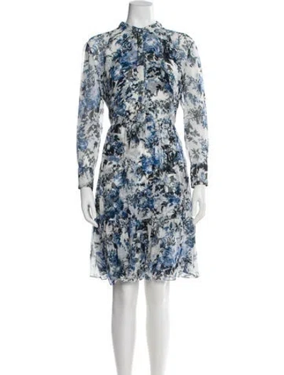 Pre-owned Erdem Silk Knee-length Dress In Blue