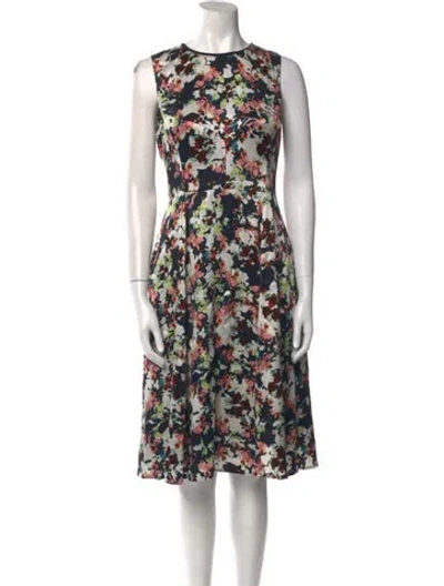 Pre-owned Erdem Silk Knee-length Dress In Blue