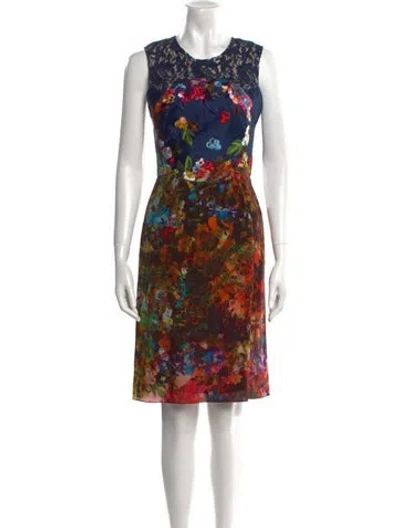 Pre-owned Erdem Silk Knee-length Dress In Blue