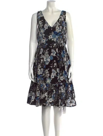 Pre-owned Erdem Silk Knee-length Dress In Blue