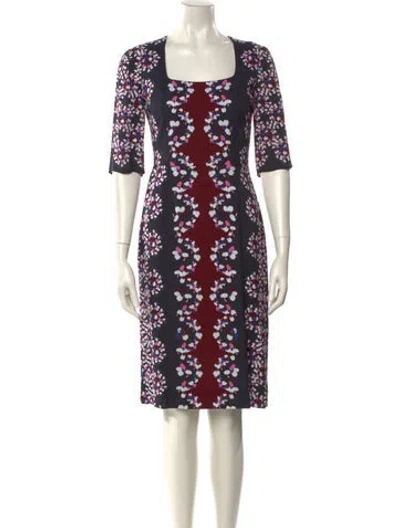 Pre-owned Erdem Silk Knee-length Dress In Blue