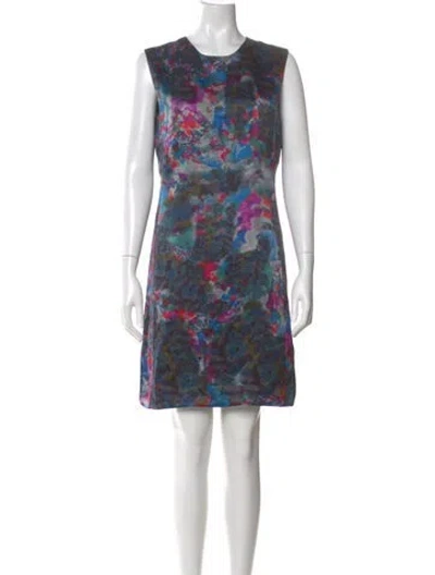 Pre-owned Erdem Silk Knee-length Dress In Blue