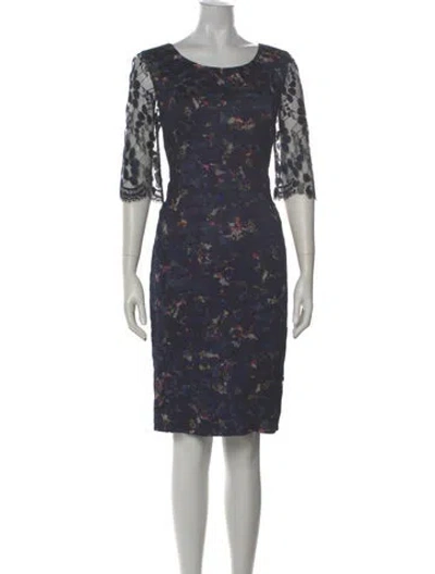 Pre-owned Erdem Silk Knee-length Dress In Blue