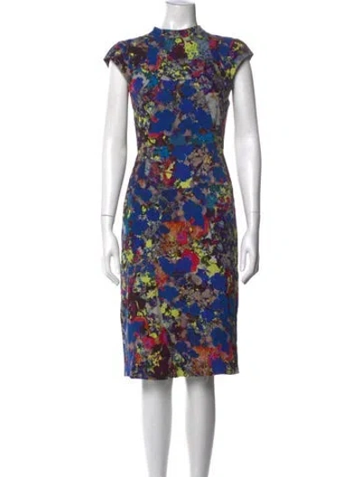Pre-owned Erdem Silk Knee-length Dress In Blue