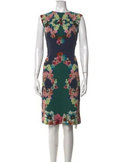 Pre-owned Erdem Silk Knee-length Dress In Blue