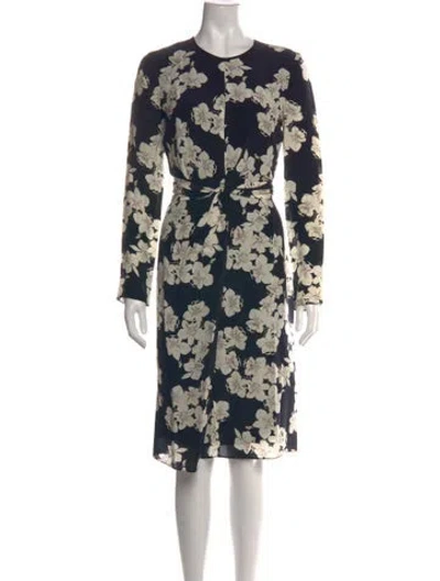 Pre-owned Erdem Silk Knee-length Dress In Blue