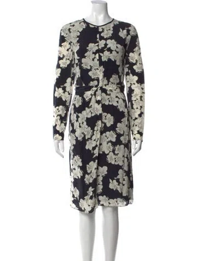 Pre-owned Erdem Silk Knee-length Dress In Blue