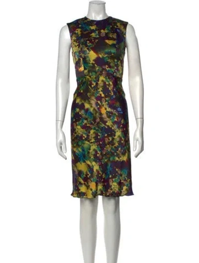 Pre-owned Erdem Silk Knee-length Dress In Blue