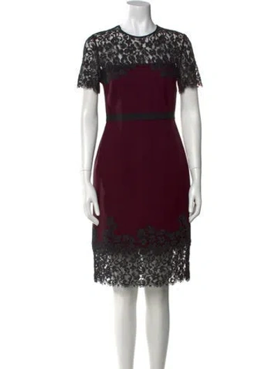 Pre-owned Erdem Silk Knee-length Dress In Burgundy