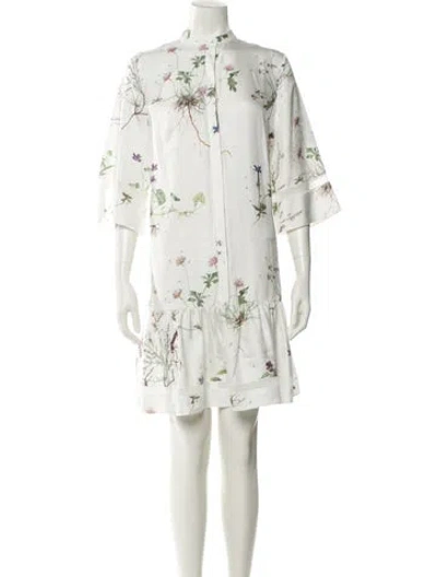 Pre-owned Erdem Silk Knee-length Dress In Neutral